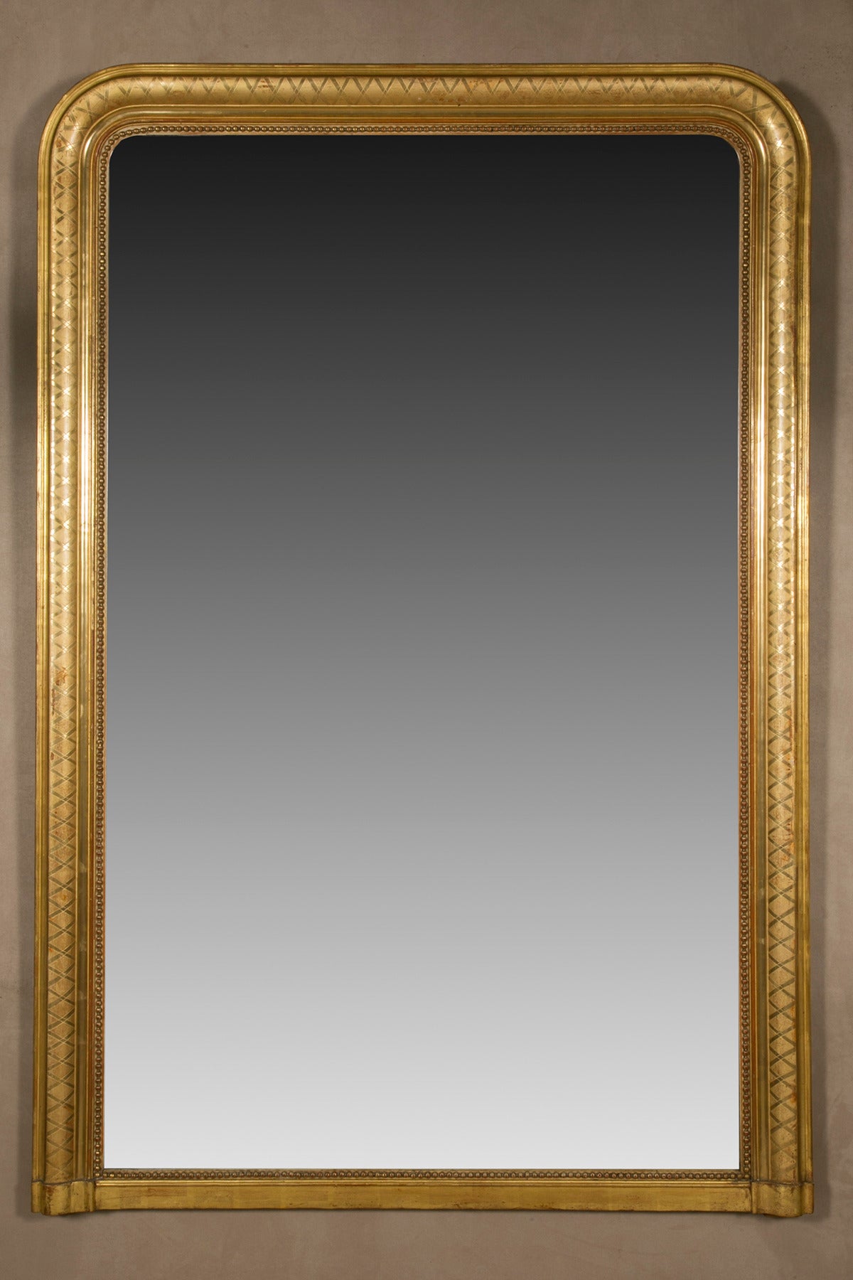 19th c. Large Mantel Giltwood Mirror For Sale 1