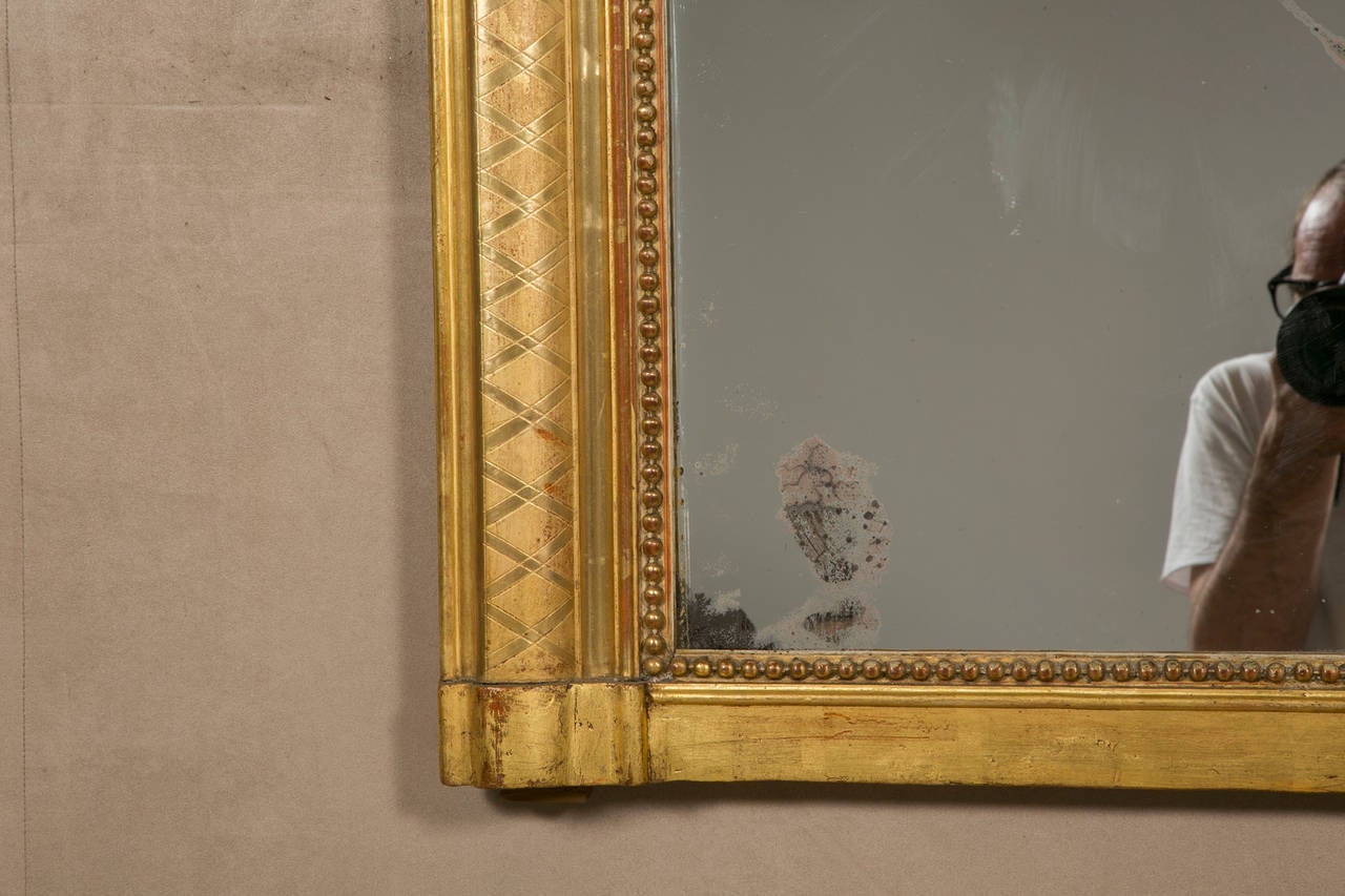 French 19th c. Large Mantel Giltwood Mirror For Sale