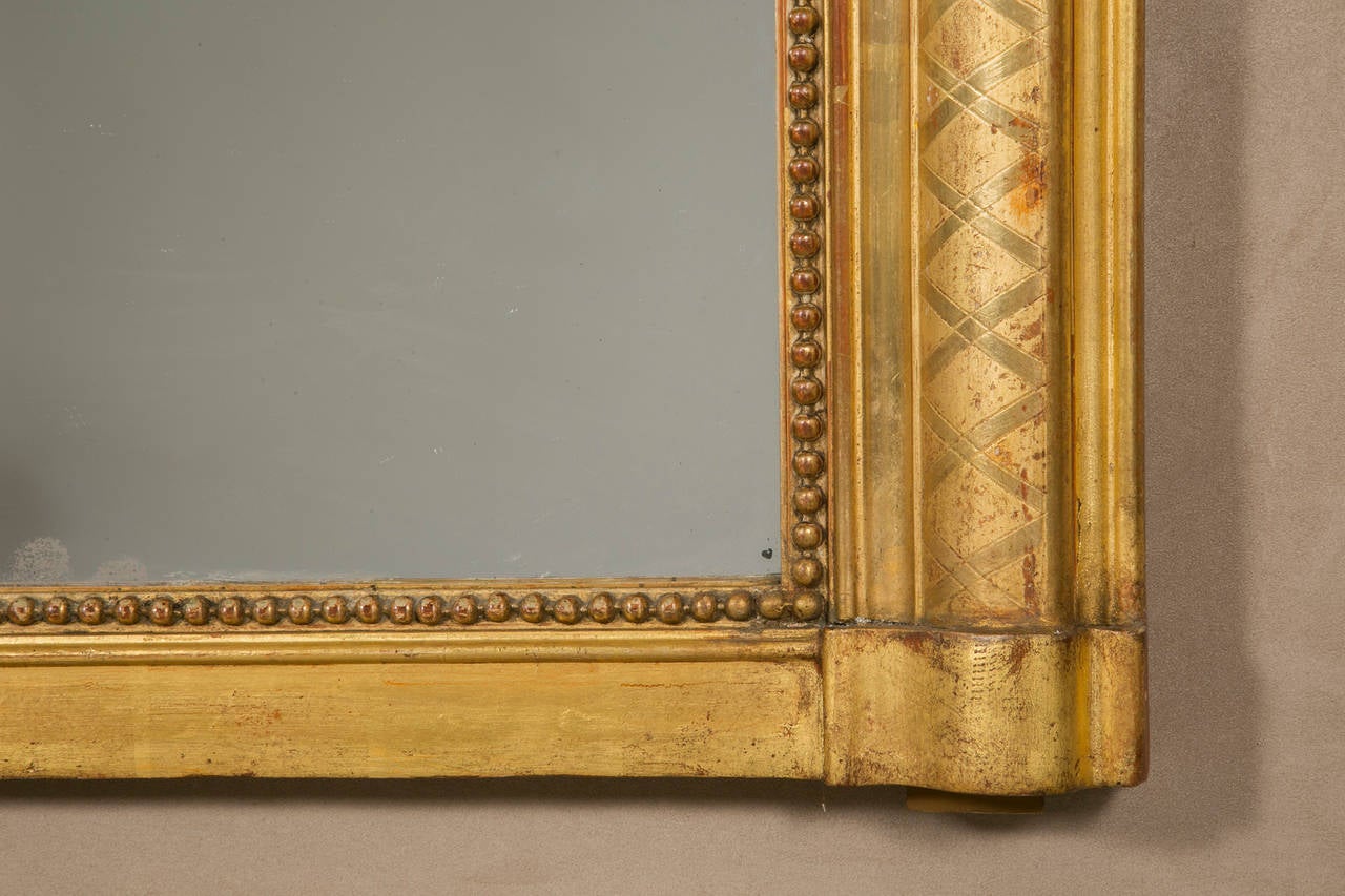 Mid-19th Century 19th c. Large Mantel Giltwood Mirror For Sale