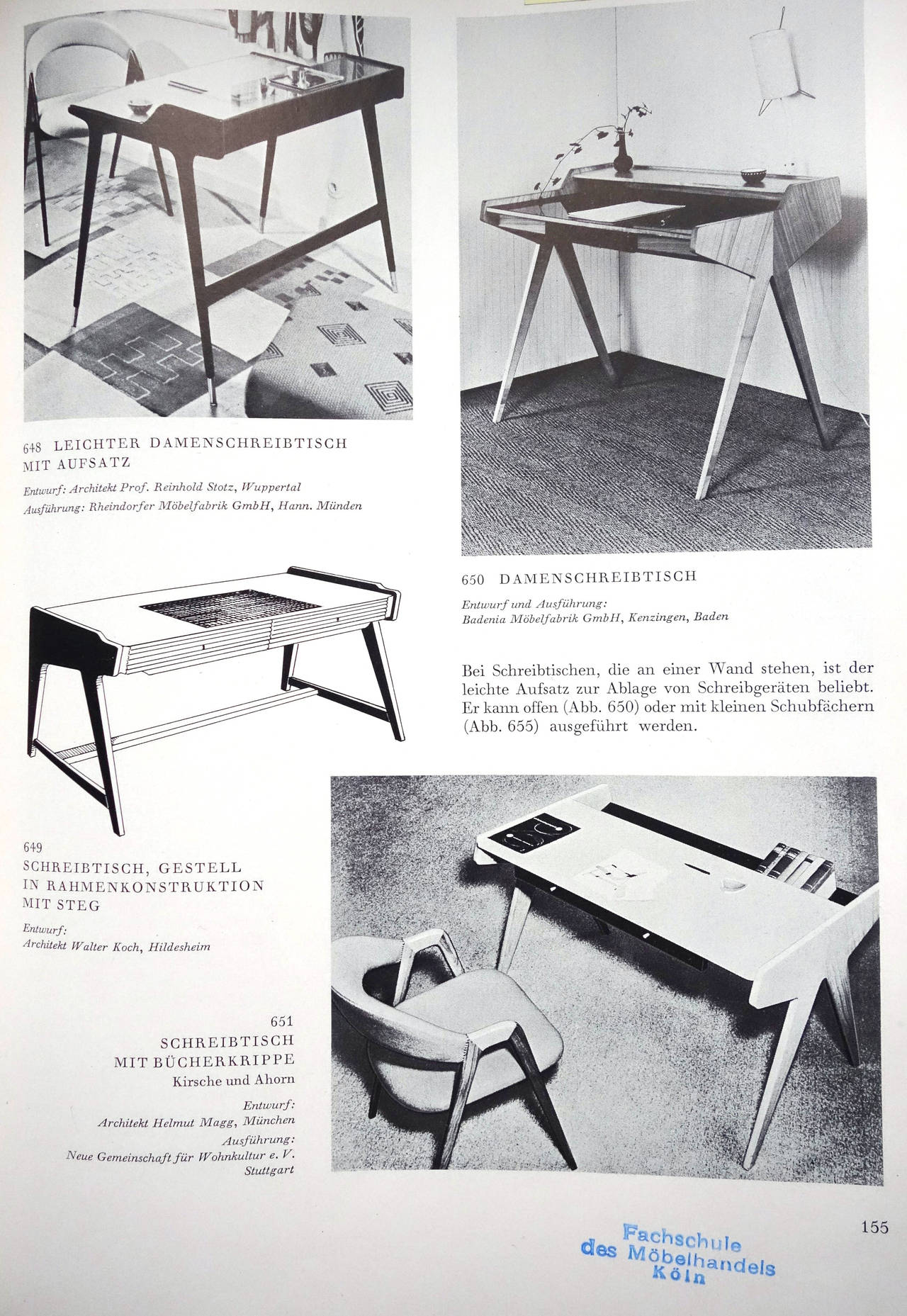 German Desk by Helmut Magg for VEB Deutsche Werkstätten Hellerau For Sale