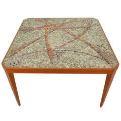 Low Table with Top in Stone Mosaic
