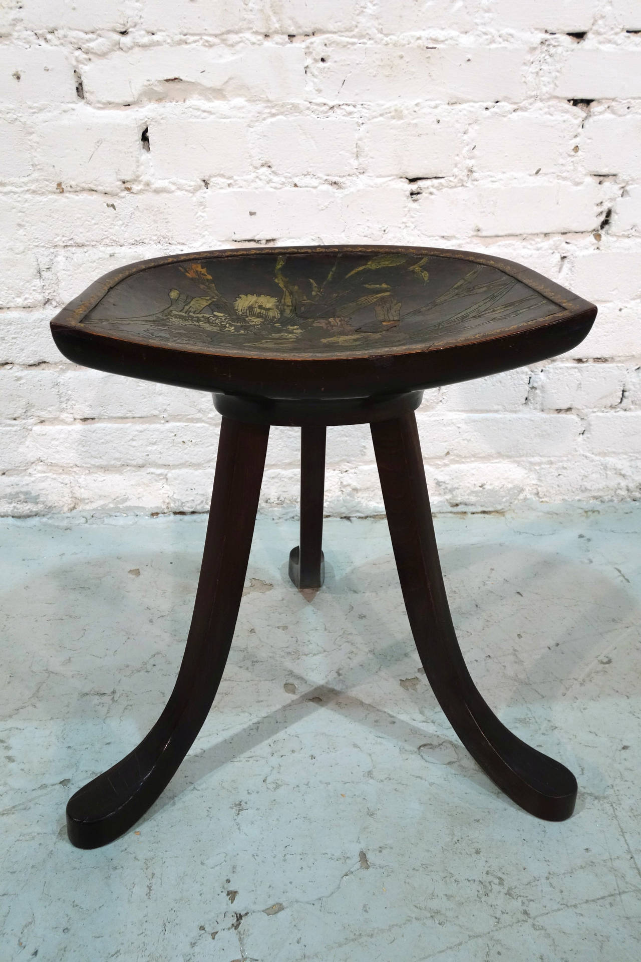 Belle Époque Thebes Stool Attributed to Leonard F. Wyburd for Liberty & Co