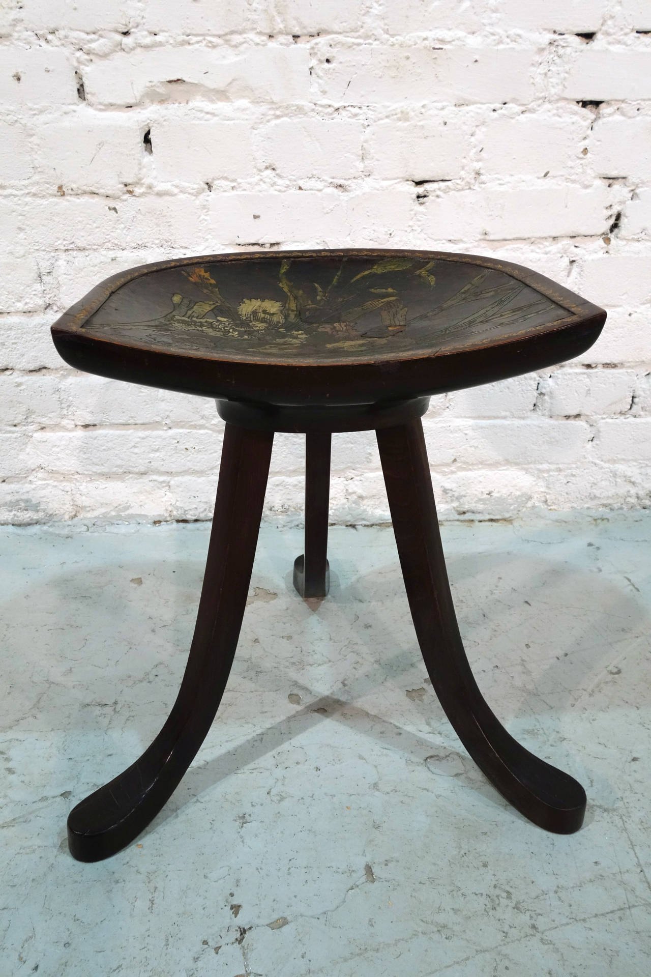 Thebes Stool Attributed to Leonard F. Wyburd for Liberty & Co For Sale 1