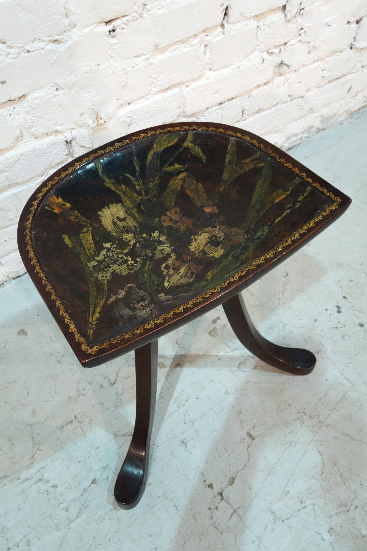 Leather Thebes Stool Attributed to Leonard F. Wyburd for Liberty & Co For Sale