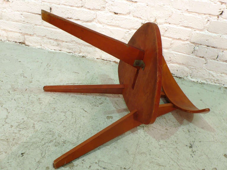 Beech Tripod Chair by Walter Papst for Wilkhahn For Sale