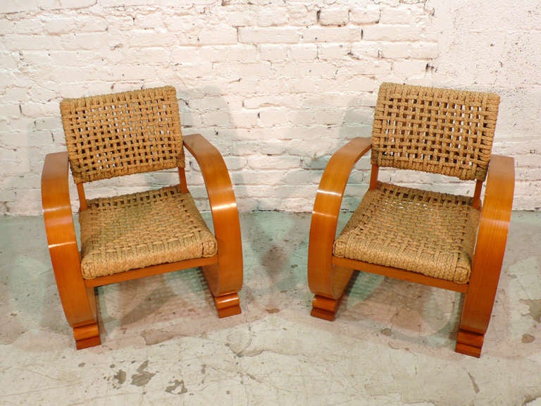 Mid-Century Modern Pair of Armchairs by Audoux - Minet for Vibo