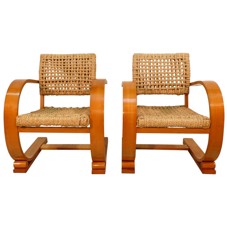 Pair of Armchairs by Audoux - Minet for Vibo