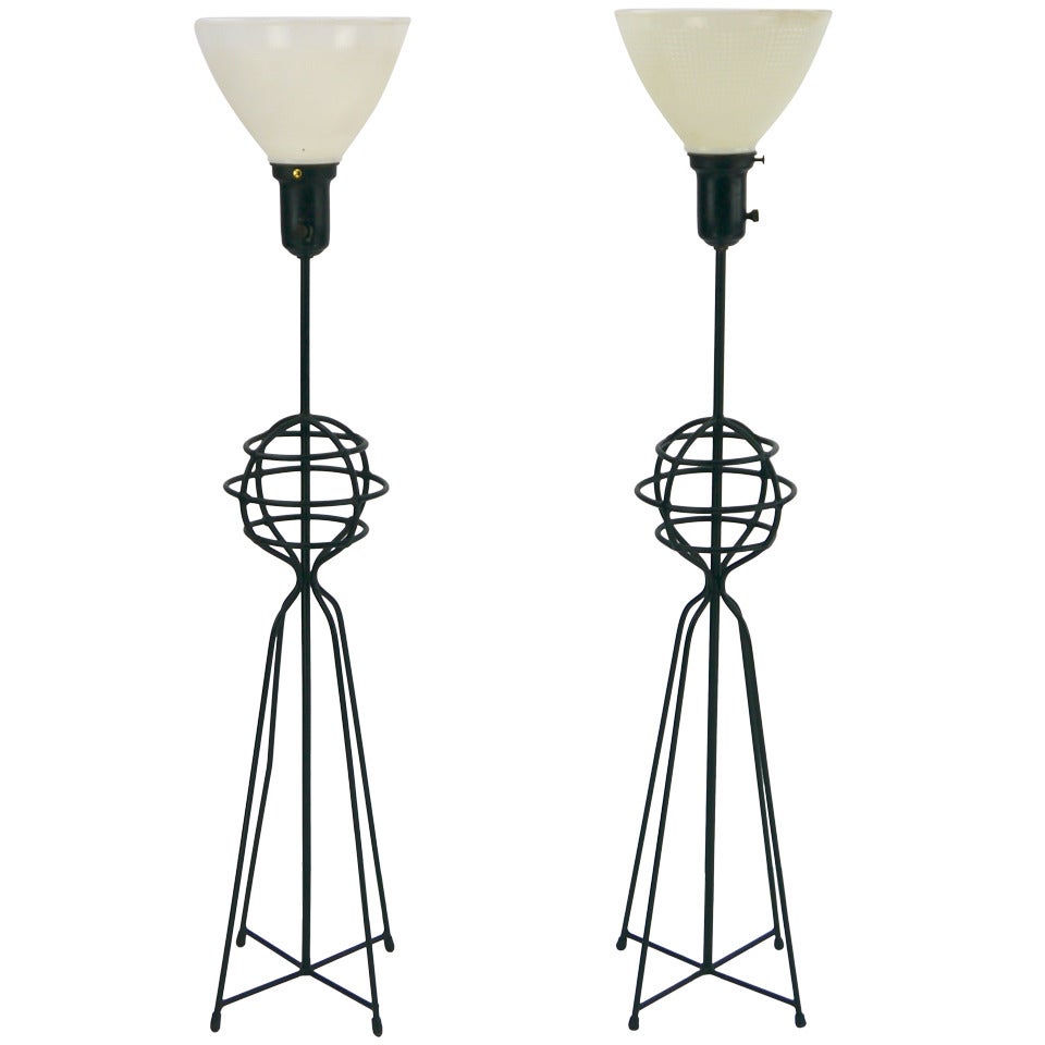 Rare Pair of Large Table Lamps by Harry Lawenda for Kneedler Fauchere For Sale