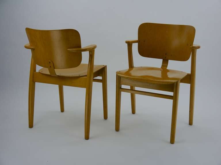 Pair of Early Domus Armchairs by Ilmari Tapiovaara