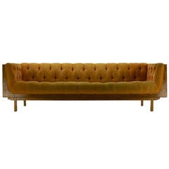 Burl Case Sofa By Milo Baughman