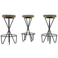 3 Hairpin Bar Stools By Paul Tuttle