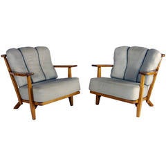 Vintage Unusual Adirondack Modern Lounge Chairs by Herman de Vries for Cushman