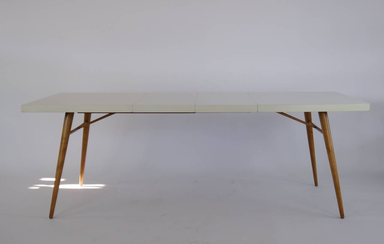 Mid-Century Modern Dining Table in White Lacquer by Paul McCobb