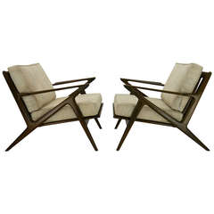 Pair of Poul Jensen Z lounge chairs