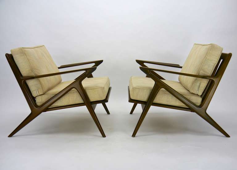 Pair of Poul Jensen Z lounge chairs