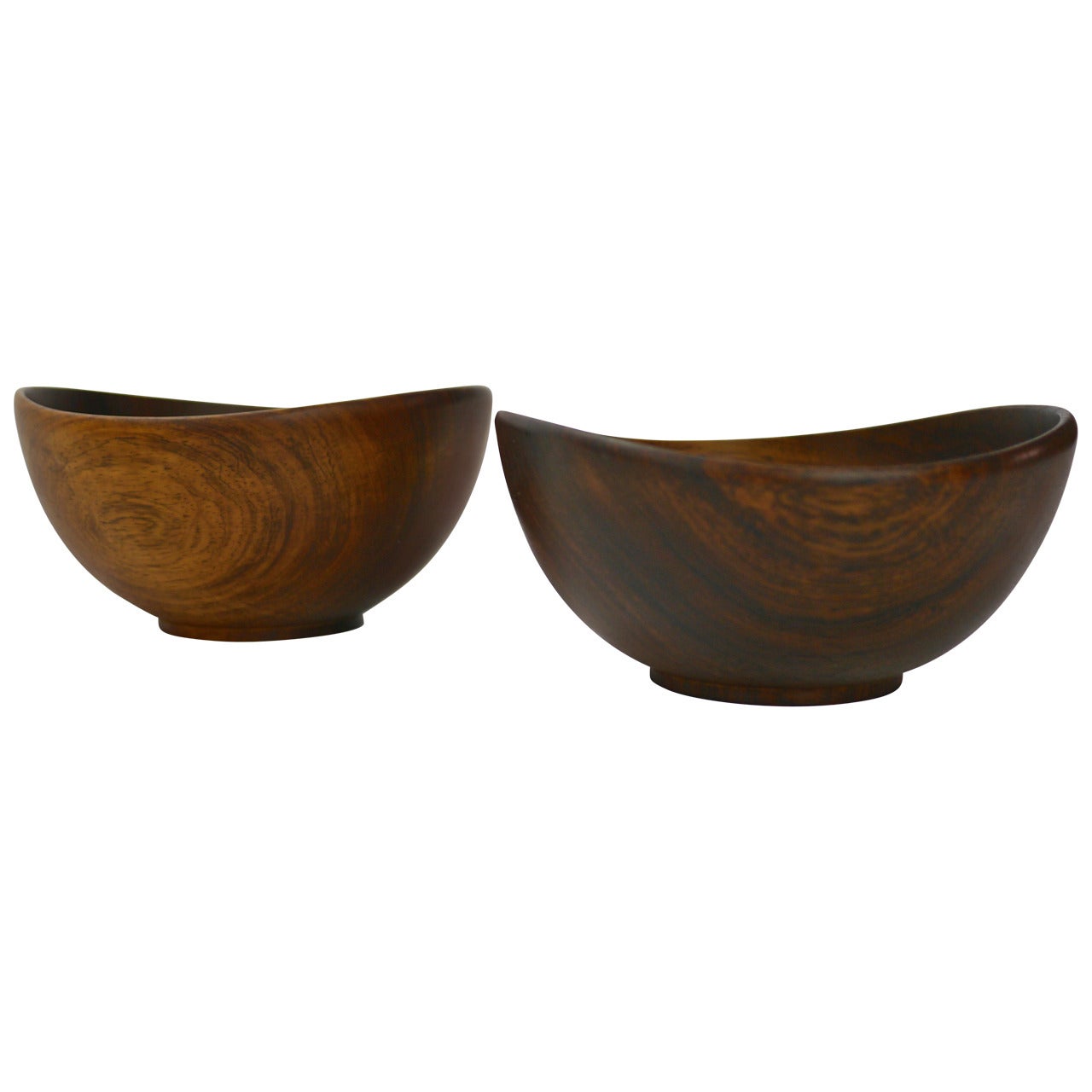 Pair of Turned Danish Rosewood Bowls For Sale