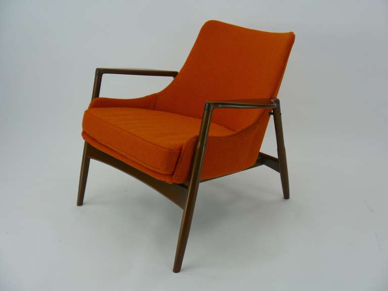 Mid-20th Century Ib Kofod Larsen Lounge Chair and Ottoman