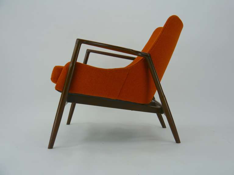 Mid-Century Modern Ib Kofod Larsen Lounge Chair and Ottoman