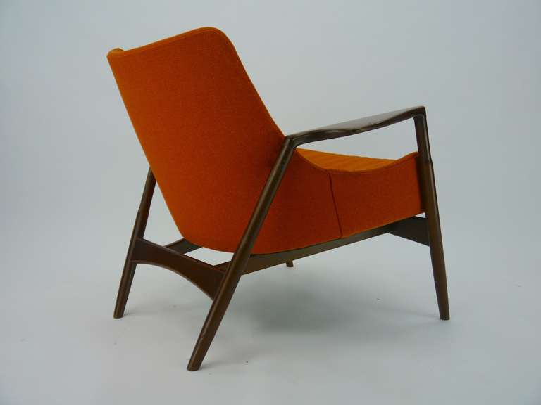 Danish Ib Kofod Larsen Lounge Chair and Ottoman