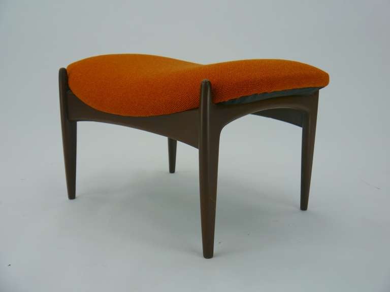 Wood Ib Kofod Larsen Lounge Chair and Ottoman