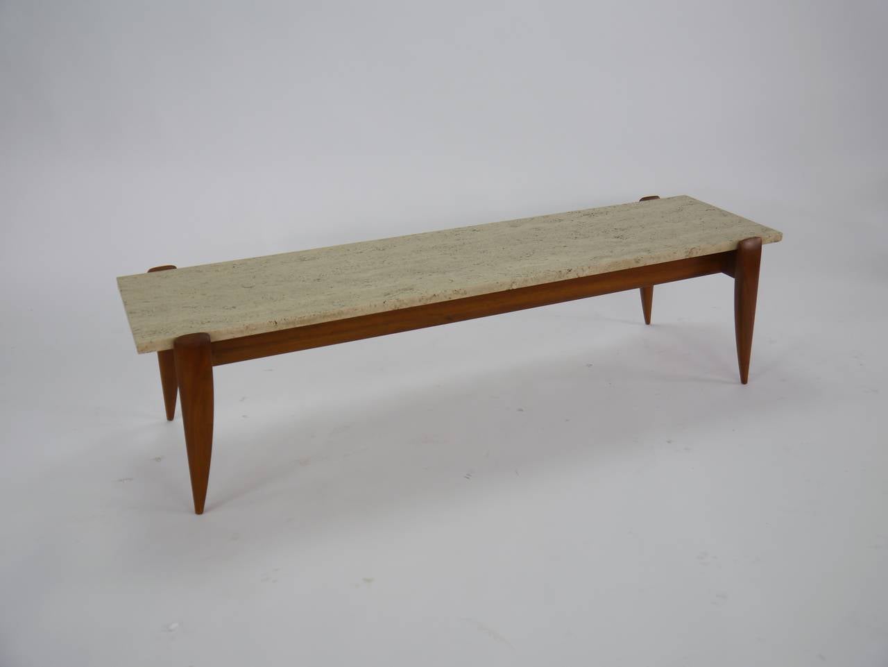 Gio Ponti Travertine Coffee Table for Singer and Sons In Excellent Condition In Hadley, MA