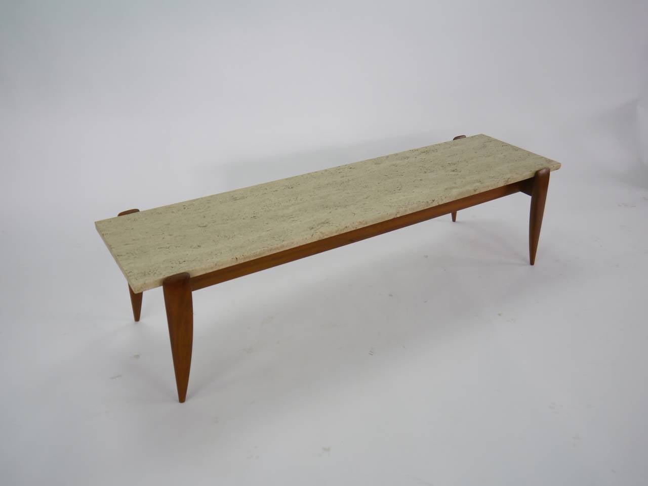 Mid-20th Century Gio Ponti Travertine Coffee Table for Singer and Sons