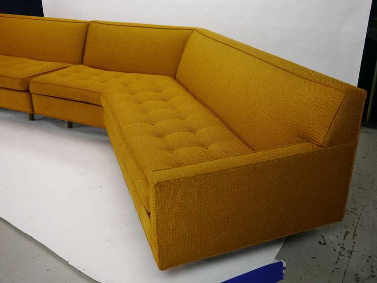 Mid-Century Modern Large Two-Piece Button Tufted Sectional Sofa by Harvey Probber For Sale