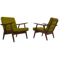 Pair GE-270 Lounge Chairs in Teak by Hans Wegner