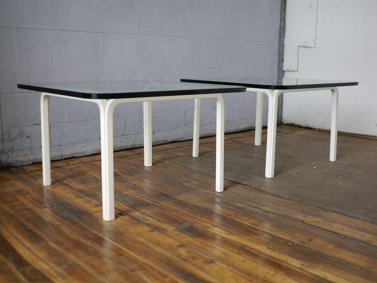 Glass Pair of Cocktail Tables by Alvar Aalto For Sale