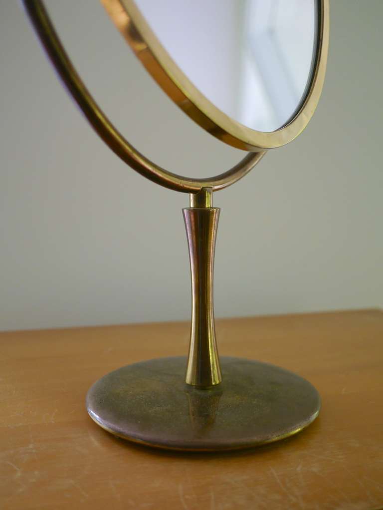 Vintage Charles Hollis Jones Wishbone Brass Table Mirror at 1stDibs