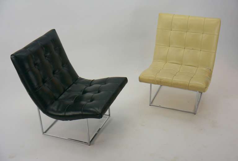 Mid-Century Modern Pair Milo Baughman lounge chairs