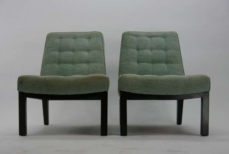 Mid-Century Modern Pair of Edward Wormley for Dunbar Slipper Chairs For Sale