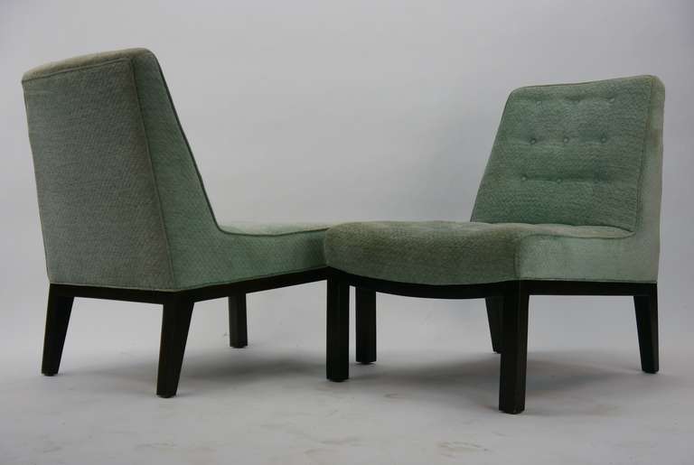 American Pair of Edward Wormley for Dunbar Slipper Chairs For Sale