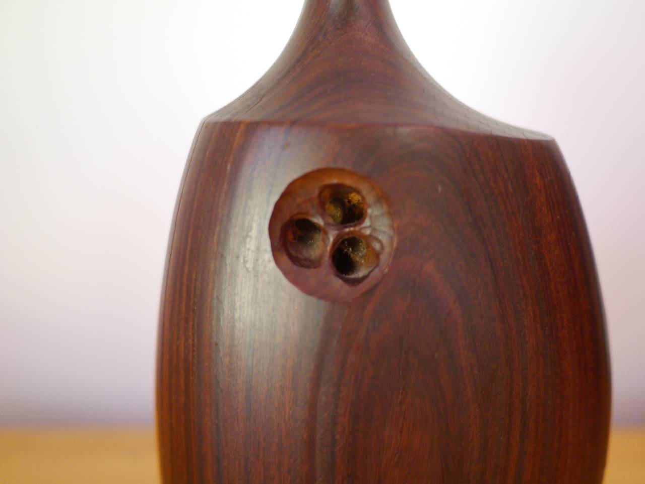Mid-20th Century Carved Lignum Vitae Vase by Doug Ayers