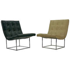 Pair Milo Baughman lounge chairs