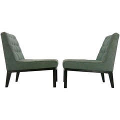 Pair of Edward Wormley for Dunbar Slipper Chairs 2