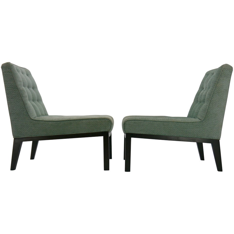 Pair of Edward Wormley for Dunbar Slipper Chairs For Sale