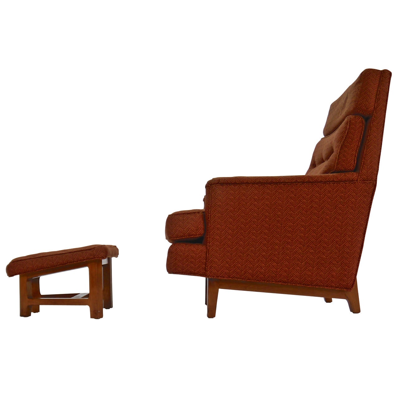 Lounge Chair and Ottoman by Edward Wormley for Dunbar For Sale