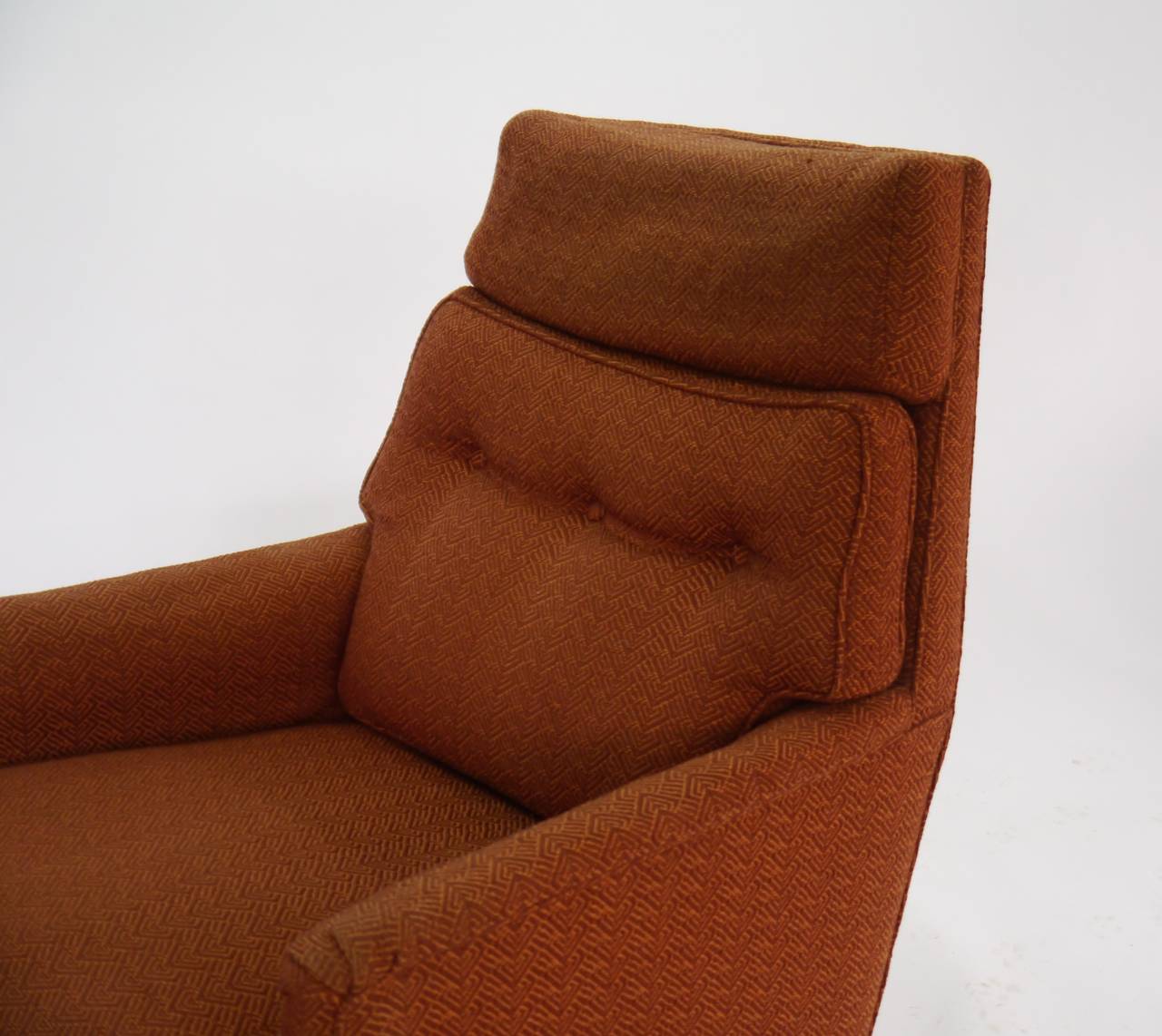 Fabric Lounge Chair and Ottoman by Edward Wormley for Dunbar For Sale