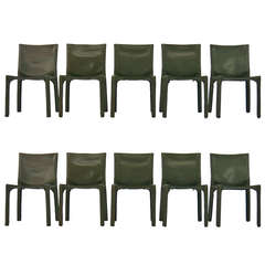 10 Cab chairs by Mario Bellini for Cassina
