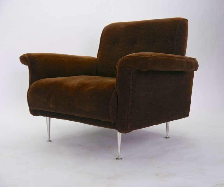 American Rare George Nelson Thin Edge Lounge Chair and Ottoman
