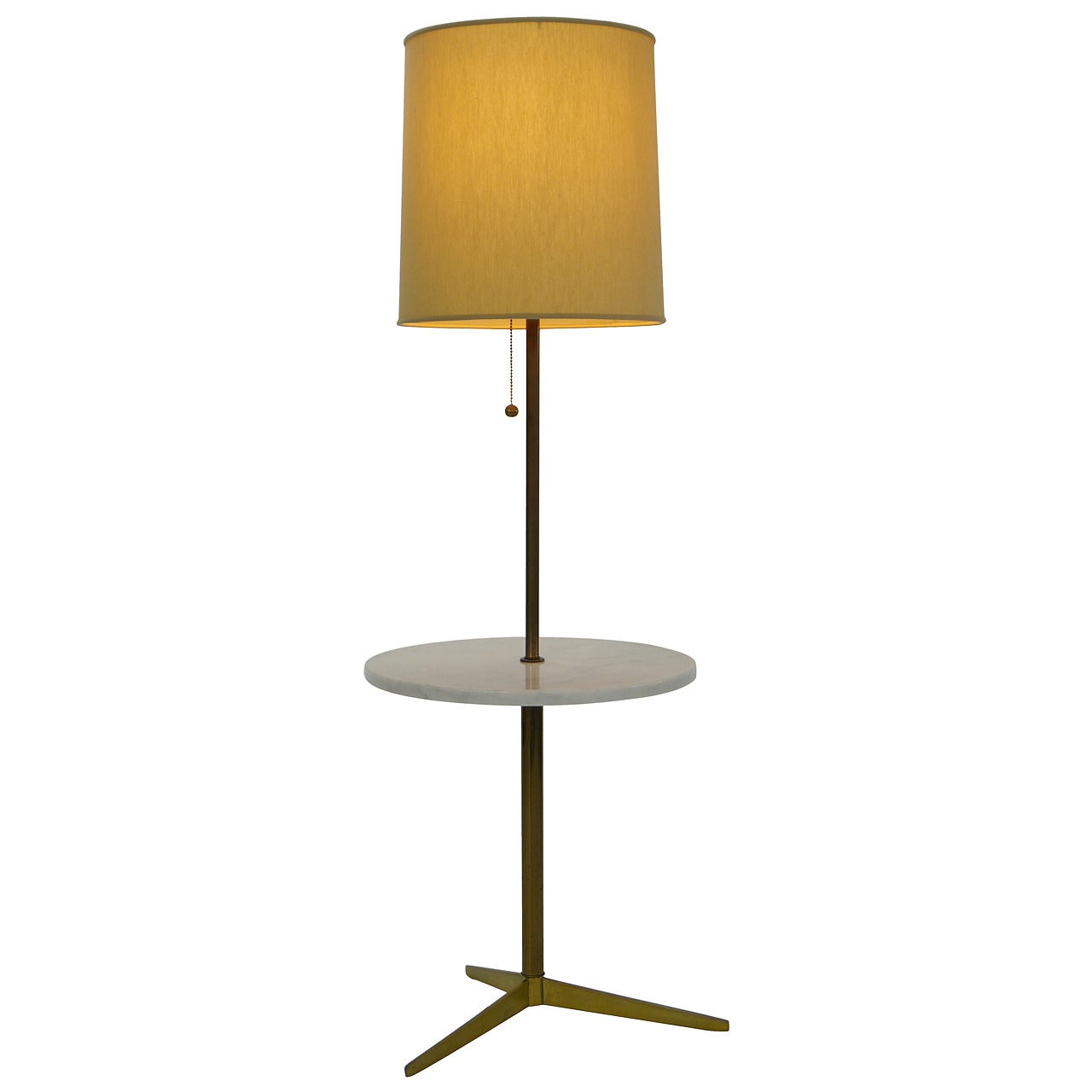 Mid-Century Lamp in Brass and Marble by Laurel