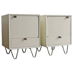 Pair of George Nelson Nightstands in White Lacquer
