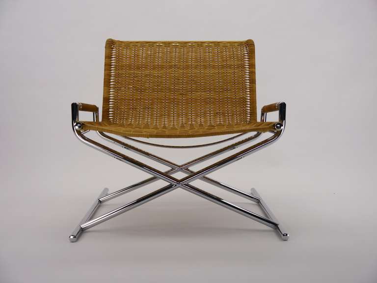 Ward Bennett sled lounge chair for Brickell. excellent original condition.