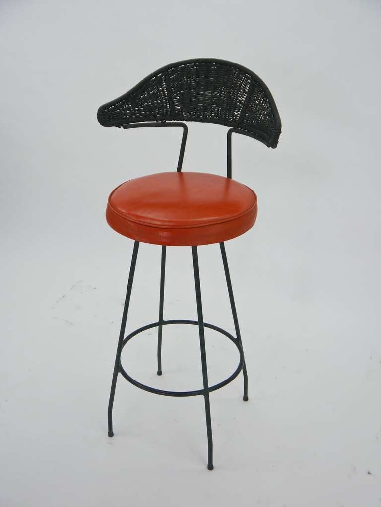 Mid-Century Modern Five Stools, by Maurizio Tempestini for Salterini For Sale
