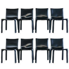 Set of Eight Cab Chairs by Mario Bellini for Cassina