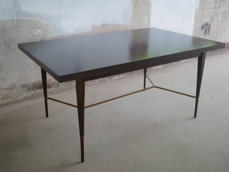 Mid-20th Century Paul McCobb Irwin Collection Dining Table with Brass Stretcher