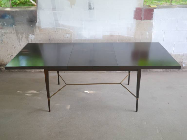 American Paul McCobb Irwin Collection Dining Table with Brass Stretcher