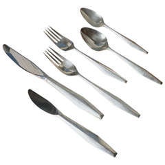 Gio Ponti "Diamond" Sterling Flatware for 10 by Reed and Barton