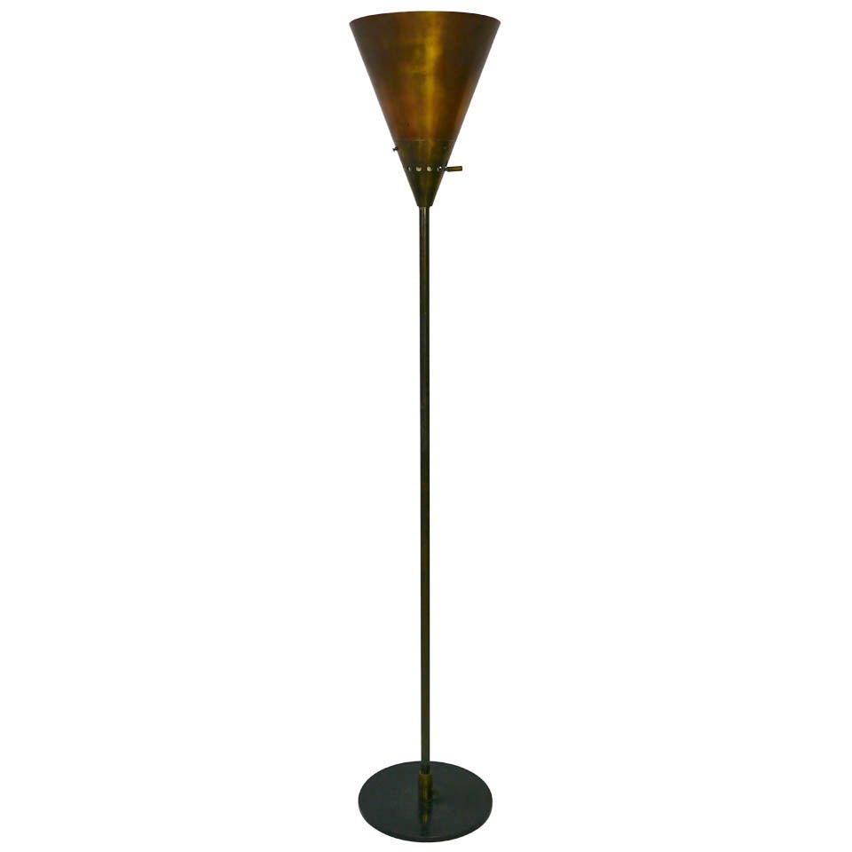 Rare Harry Weese Baldry Indirect Floor Lamp Model #13 In Brass